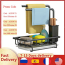 Schwammhalter Küchen-Organizer Abtropfgestell Aufsatzbürste Seifenabtropfgestell Abtropfgestell Spülbecken Abtropfschale Escurridor de Platos