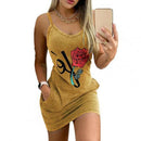 Kleid für Frauen 2022 Ärmelloses Druck Bodycon Mini Trägerkleid Frauen Blumenkleid Vestidos Sommer 2022 Mini Ärmelloses Vestidos