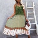 Damen Sling Floral Lange Kleider Ankunft Sommer Boho V-Ausschnitt Ärmellos Party Strand Floarl Print Maxikleid Lässiges Sommerkleid