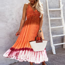 Damen Sling Floral Lange Kleider Ankunft Sommer Boho V-Ausschnitt Ärmellos Party Strand Floarl Print Maxikleid Lässiges Sommerkleid