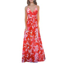 Damen Sling Floral Lange Kleider Ankunft Sommer Boho V-Ausschnitt Ärmellos Party Strand Floarl Print Maxikleid Lässiges Sommerkleid