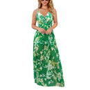 Damen Sling Floral Lange Kleider Ankunft Sommer Boho V-Ausschnitt Ärmellos Party Strand Floarl Print Maxikleid Lässiges Sommerkleid