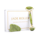 Natürliches Gesichtsmassagegerät Gesichtsroller Gua Sha Schaber Doppelköpfe Jadestein Roller Hautpflege Rosenquarz Massage für Gesicht Körper