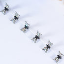 Ncmama 12 unids/set Mini empuñaduras antideslizantes de diamantes de imitación pinzas para el cabello para mujeres niñas dientes brillantes abrazaderas de Metal flor accesorios para el cabello