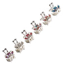 Ncmama 12 unids/set Mini empuñaduras antideslizantes de diamantes de imitación pinzas para el cabello para mujeres niñas dientes brillantes abrazaderas de Metal flor accesorios para el cabello