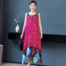 20 Farben Sommer Langes Kleid 2022 Lose Sommerkleidung für Frauen Alltagskleider Lässig O-Ausschnitt Elegantes ärmelloses Frauenkleid