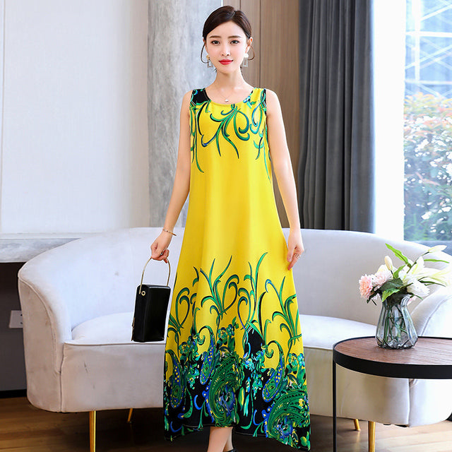 20 Colors Summer Long Dress 2022 Loose Summer Clothes for Women Everyday Dresses Casual O-Neck Elegant Sleeveless Women Dress