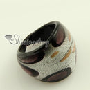 Silberfolie Italienische venezianische Lampenarbeit Fingerringe aus mundgeblasenem Muranoglas Schmuck Schmuck High Fashion Schmuck