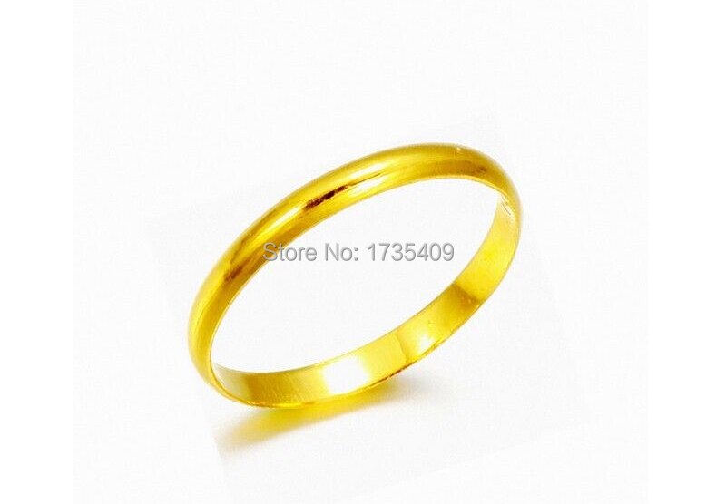 Genuino 2.0G Sólido 999 24K Oro amarillo / Anillo de diseño liso perfecto Tamaño 11