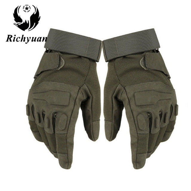 Guantes tácticos militares de EE. UU. para deportes al aire libre, guantes de concha de tortuga de fibra de carbono antideslizantes para motocicleta de combate con dedos completos