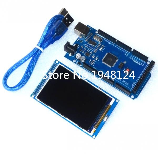 Free shipping! 3.5 inch TFT LCD screen module Ultra HD 320X480 for Arduino + MEGA 2560 R3 Board with usb cable