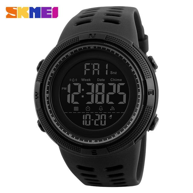 SKMEI Men Watches Sports Countdown Double Time Watch Alarm Chrono Digital Wristwatches Man Clock Waterproof Relogio Masculino