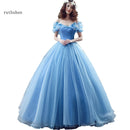 Fairy Vestidos De Dulces 16 Vestidos de quinceañera Azul claro fuera del hombro con mariposa Organza Sweet 15 Masquerade Ball Gowns