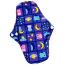 wasserdichte PUL-gedruckte wiederverwendbare Mama-Einlagen mit normalem Durchfluss, superweiche Menstruationseinlagen aus Stoff für den täglichen Gebrauch mit Bio-Bambus-Innenseite