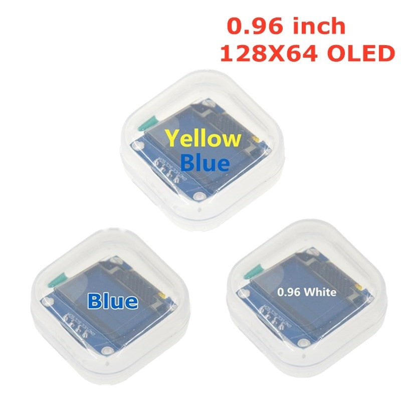 Azul Blanco color 128X64 Amarillo Azul OLED LCD Módulo de pantalla LED para Arduino 0.96 pulgadas I2C IIC Serial nuevo original