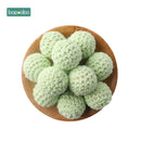 Bopoobo 20 mm 10 Stück Holzhäkelperlen Kauperlen DIY Holzzahnen Strickperlen Schmuck Krippe Sensorisches Spielzeug Baby Beißring