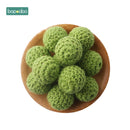 Bopoobo 20 mm 10 Stück Holzhäkelperlen Kauperlen DIY Holzzahnen Strickperlen Schmuck Krippe Sensorisches Spielzeug Baby Beißring