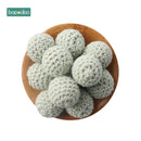 Bopoobo 20 mm 10 Stück Holzhäkelperlen Kauperlen DIY Holzzahnen Strickperlen Schmuck Krippe Sensorisches Spielzeug Baby Beißring