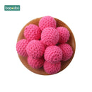 Bopoobo 20 mm 10 Stück Holzhäkelperlen Kauperlen DIY Holzzahnen Strickperlen Schmuck Krippe Sensorisches Spielzeug Baby Beißring