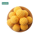 Bopoobo 20 mm 10 Stück Holzhäkelperlen Kauperlen DIY Holzzahnen Strickperlen Schmuck Krippe Sensorisches Spielzeug Baby Beißring