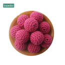 Bopoobo 20 mm 10 Stück Holzhäkelperlen Kauperlen DIY Holzzahnen Strickperlen Schmuck Krippe Sensorisches Spielzeug Baby Beißring