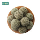 Bopoobo 20 mm 10 Stück Holzhäkelperlen Kauperlen DIY Holzzahnen Strickperlen Schmuck Krippe Sensorisches Spielzeug Baby Beißring