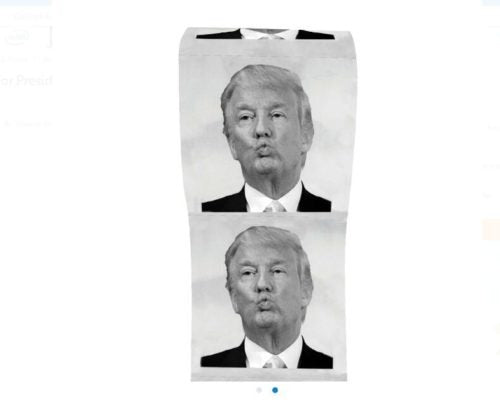 Regalo de broma de papel higiénico con cara de Donald Trump, regalo divertido.